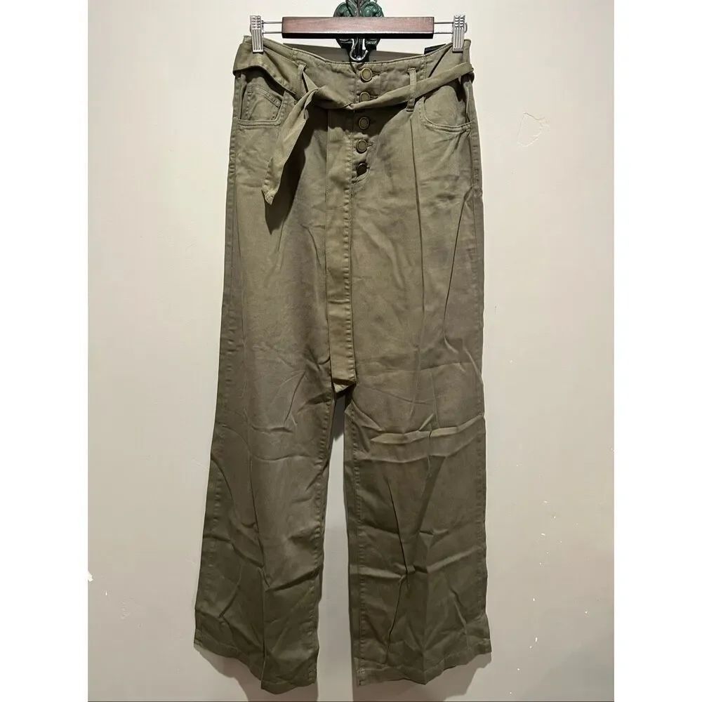 Blanknyc Wide Leg Olive Green Pants